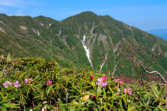 流石山西稜より三倉山を望む