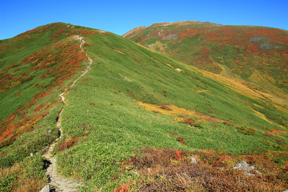 紅葉の月山